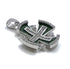 Sterling Silver Enamel Jerusalem Hollow Cross Pendant